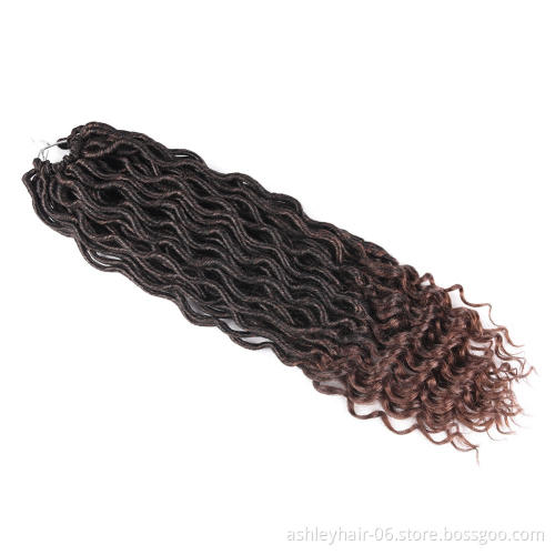 Heat Resistant Fiber Synthetic Wavy Curly End Crochet Braid Hair Goddess Faux Locs